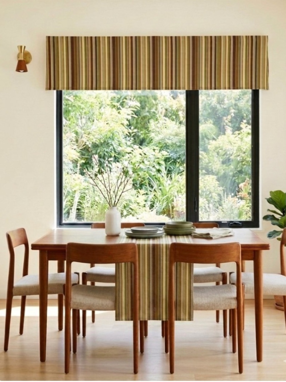 New Park Designs 72” x 14” Window Valance Lake House MCM Striped 70s Retro